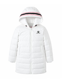 Детский пуховик KELME Girl's Mid-Length Down Jacket White