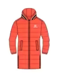 Детский пуховик KELME Girl's Mid-Length Down Jacket Red
