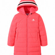 Детский пуховик KELME Girl's Mid-Length Down Jacket Pink - Детский пуховик KELME Girl's Mid-Length Down Jacket Pink