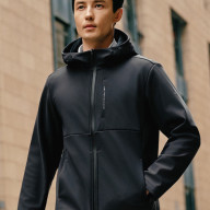 Демисезонная куртка KELME Hooded Fleece-lined Knit Cardigan Black - Демисезонная куртка KELME Hooded Fleece-lined Knit Cardigan Black