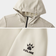 Демисезонная куртка KELME Hooded Fleece-lined Knit Cardigan Beige - Демисезонная куртка KELME Hooded Fleece-lined Knit Cardigan Beige