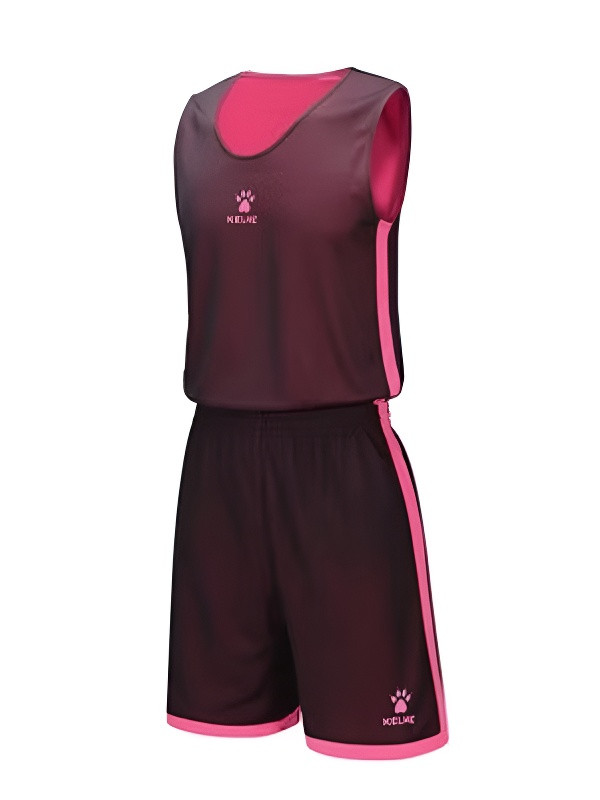 Детская баскетбольная форма KELME Children's Double-Sided Basketball Uniform (Burgundy/Pink)