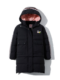 Детский пуховик KELME Girl's Thick Mid-Length Down Jacket Black