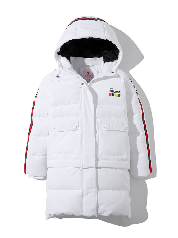 Детский пуховик KELME Girl's Thick Mid-Length Down Jacket White