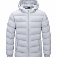 Пуховик KELME Hooded Short Cotton Jacket Light Gray - Пуховик KELME Hooded Short Cotton Jacket Light Gray