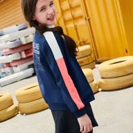 Детский бомбер KELME Cardigan Sweater For Girls Dark Blue - Детский бомбер KELME Cardigan Sweater For Girls Dark Blue