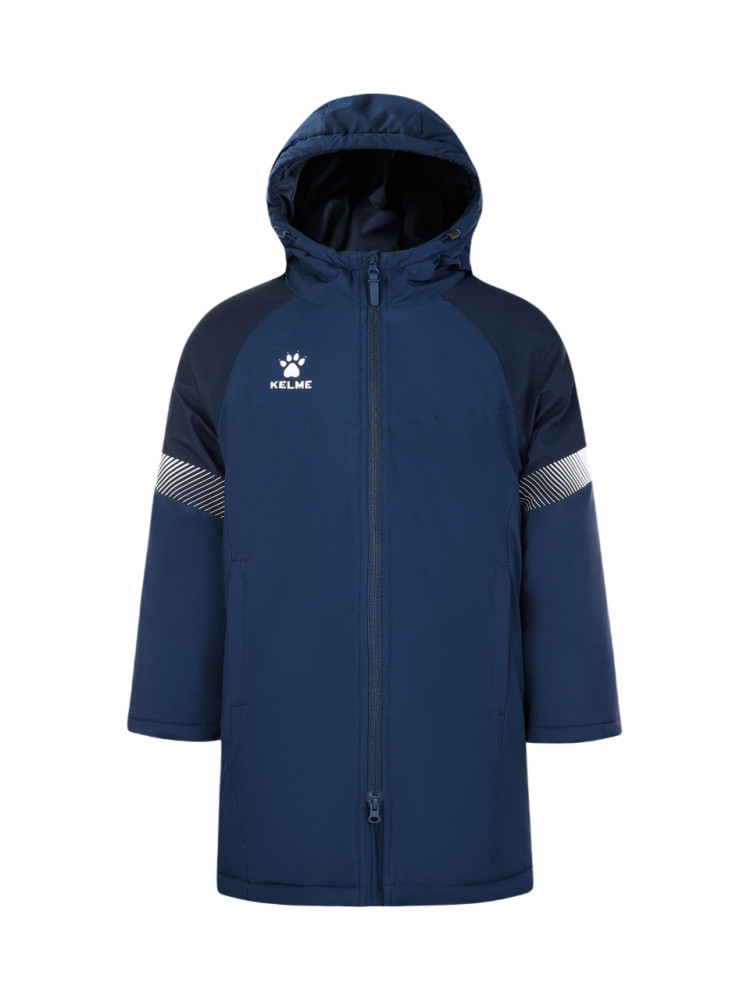 Детская куртка KELME Children's Hooded Long Cotton Jacket Dark Blue