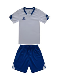 Детская футбольная форма KELME Short Sleeve Football Uniform (White/Blue)