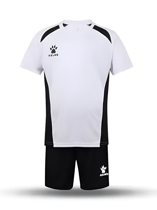 Детская футбольная форма KELME Short Sleeve Football Kid Set (White/Black)