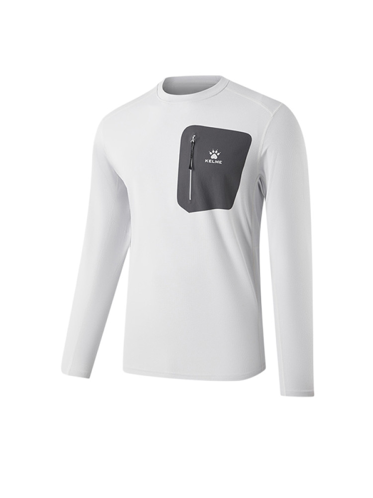 Лонгсливы KELME Crew Neck Long-sleeved T-shirt Light Grey