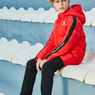 Детский пуховик KELME Boy's Mid-Length Down Jacket Red - Детский пуховик KELME Boy's Mid-Length Down Jacket Red