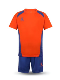Детская футбольная форма KELME Short Sleeve Football Kid Set (Orange/Blue)