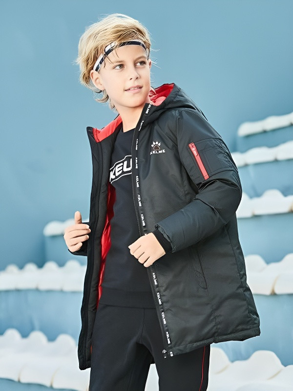 Детский пуховик KELME Boy's Mid-Length Down Jacket Black