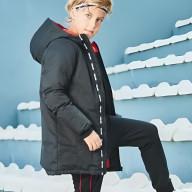 Детский пуховик KELME Boy's Mid-Length Down Jacket Black - Детский пуховик KELME Boy's Mid-Length Down Jacket Black