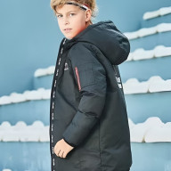 Детский пуховик KELME Boy's Mid-Length Down Jacket Black - Детский пуховик KELME Boy's Mid-Length Down Jacket Black