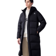Пуховик KELME Long Down Jacket (Hooded) Black - Пуховик KELME Long Down Jacket (Hooded) Black