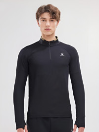 Олимпийка KELME Half Open Long Sleeve T-Shirt Black