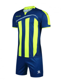 Детская футбольная форма KELME Short Sleeve Football Uniform (Dark Blue/Light Green)