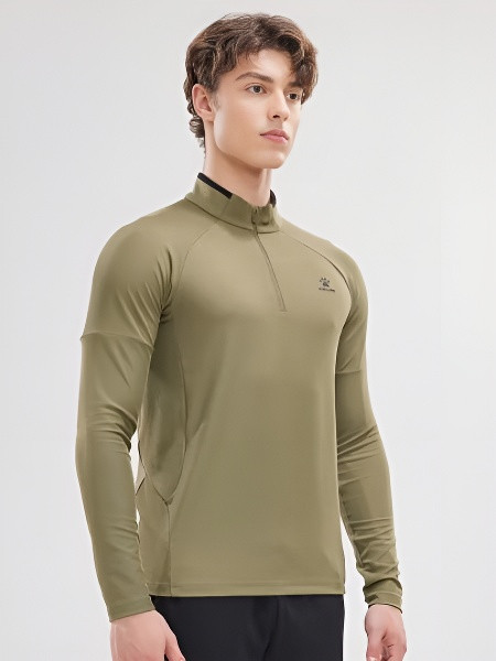 Олимпийка KELME Half Open Long Sleeve T-Shirt Khaki