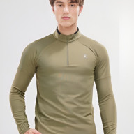 Олимпийка KELME Half Open Long Sleeve T-Shirt Khaki - Олимпийка KELME Half Open Long Sleeve T-Shirt Khaki