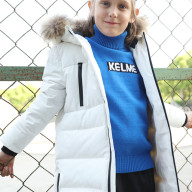 Детский пуховик KELME Boy's Mid-Length Down Jacket White - Детский пуховик KELME Boy's Mid-Length Down Jacket White