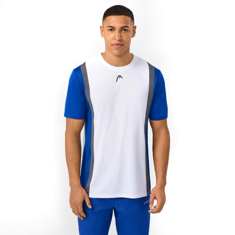 Футболка мужская HEAD Club 25 Tech T-Shirt M 811725-ROWH-S, р.S, полиэстер, бело-синий