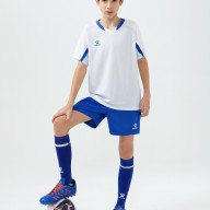 Детская футбольная форма KELME Short-Sleeved Football Suit (White/Blue) - Детская футбольная форма KELME Short-Sleeved Football Suit (White/Blue)