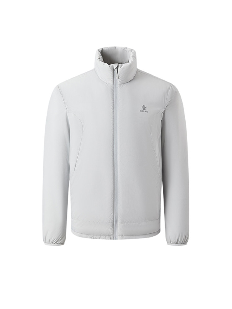 Пуховик KELME Regular Stand-up Collar Cotton Coat Light Grey