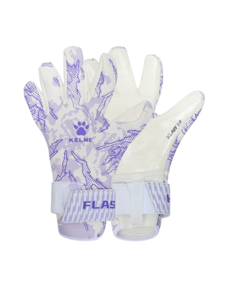 Вратарские перчатки KELME Match-level Goalkeeper Gloves (White/Violet)
