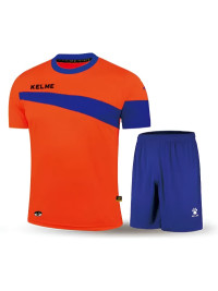Детская футбольная форма KELME Short Sleeve Football Kid Set (Orange/Blue)
