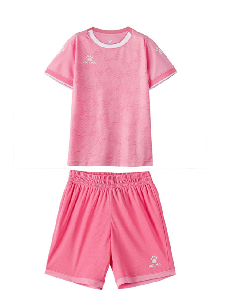 Детская футбольная форма KELME Short-Sleeved Football Suit Pink