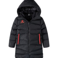 Детский пуховик KELME Children's Long Jacket (Black/Red) - Детский пуховик KELME Children's Long Jacket (Black/Red)
