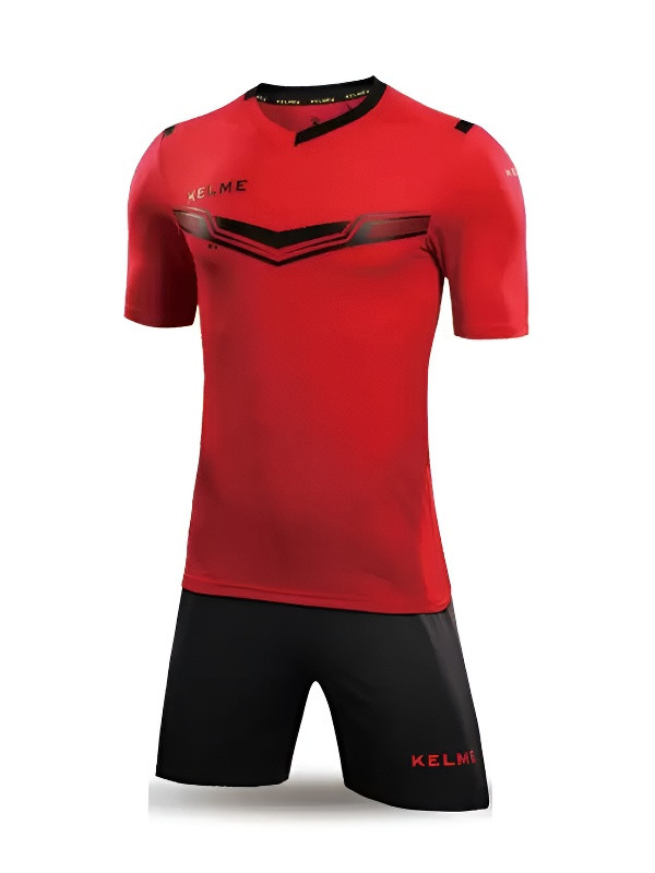 Детская футбольная форма KELME Short Sleeve Football Kid Set (Red/Black)
