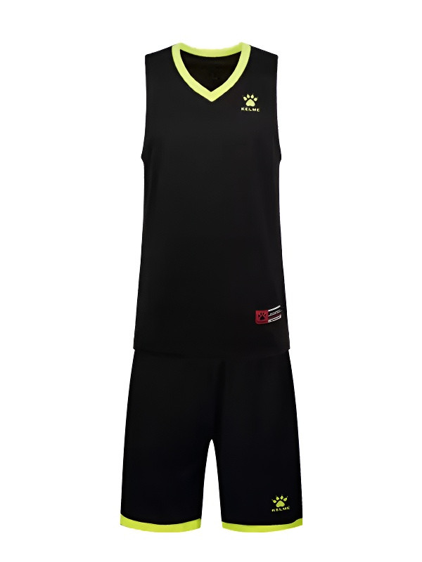 Детская баскетбольная форма KELME Basket Set (Black/Neon)