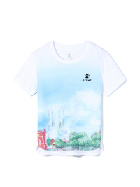Детская футболка KELME Boys Short Sleeve T-Shirt (White/Light Blue)