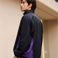 Ветровка KELME Stand-up Collar Woven Coat (Black/Violet) - Ветровка KELME Stand-up Collar Woven Coat (Black/Violet)