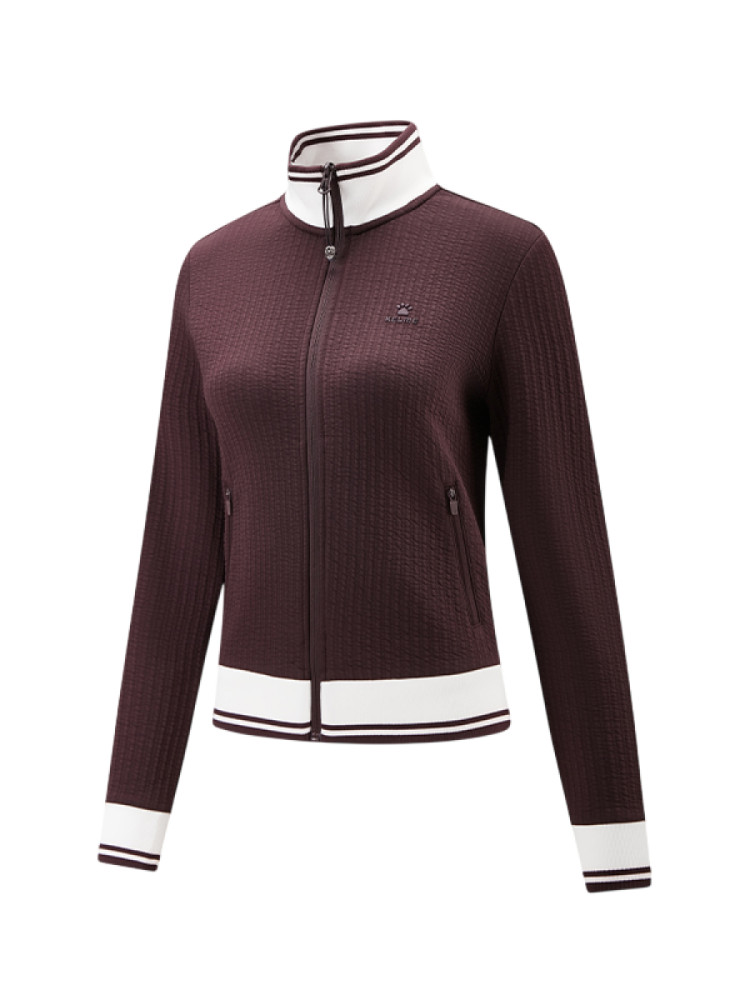 Толстовка KELME Stand-Up Collar Knit Cardigan (Dark Brown/White)