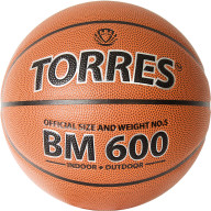 Мяч баск. TORRES BM600, B32025, р.5, ПУ, нейлон. корд, бут. камера, темнокоричневый-черн - Мяч баск. TORRES BM600, B32025, р.5, ПУ, нейлон. корд, бут. камера, темнокоричневый-черн