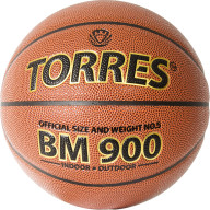 Мяч баск. TORRES BM900, B32035, р.5, ПУ-композит, нейлон корд, бутил. камера, коричневый - Мяч баск. TORRES BM900, B32035, р.5, ПУ-композит, нейлон корд, бутил. камера, коричневый