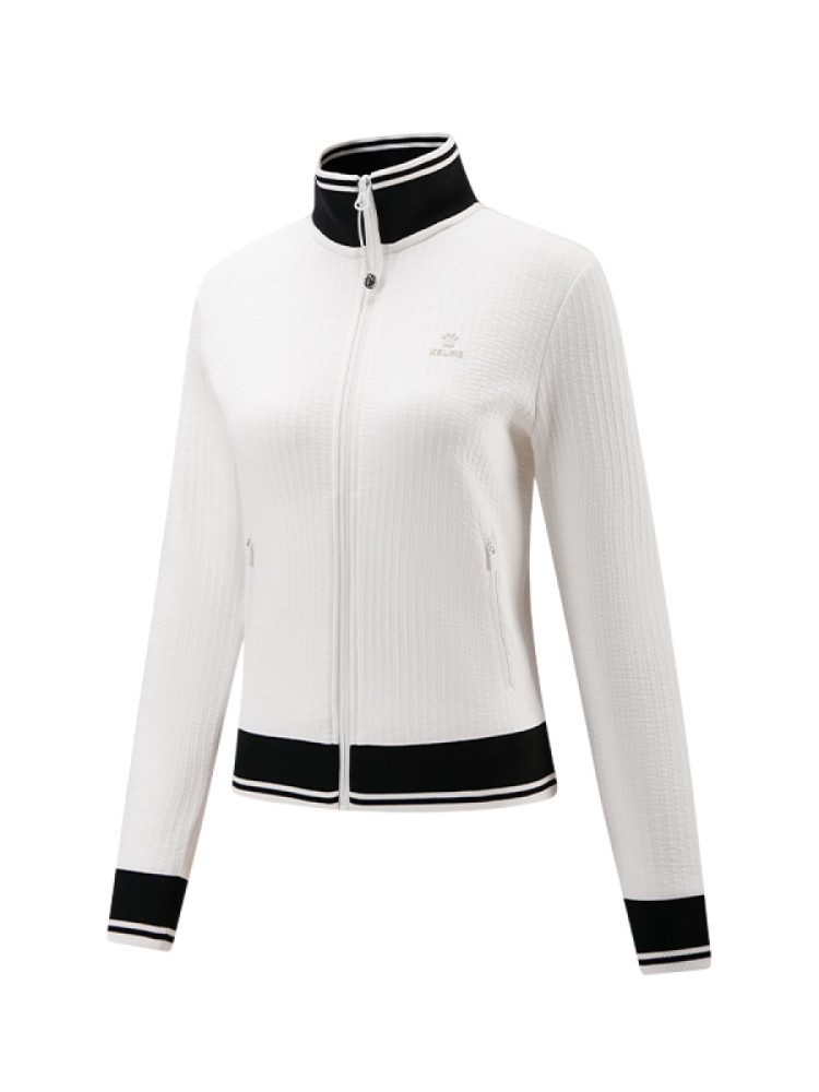 Толстовка KELME Stand-Up Collar Knit Cardigan (White/Black)