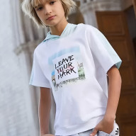 Детская футболка KELME Boys Short Sleeve T-Shirt White - Детская футболка KELME Boys Short Sleeve T-Shirt White