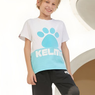 Детская футболка KELME Short Sleeve T-Shirt Kid (White/Light Blue) - Детская футболка KELME Short Sleeve T-Shirt Kid (White/Light Blue)