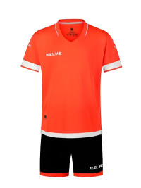 Детская футбольная форма KELME Short Sleeve Football Kid Set (Orange/Black)