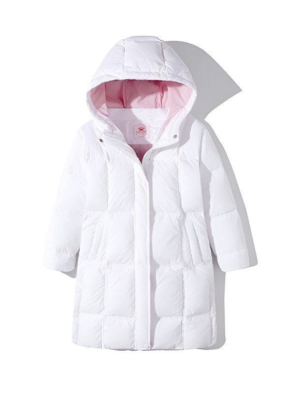 Детский пуховик KELME Girls Long Down Jacket White