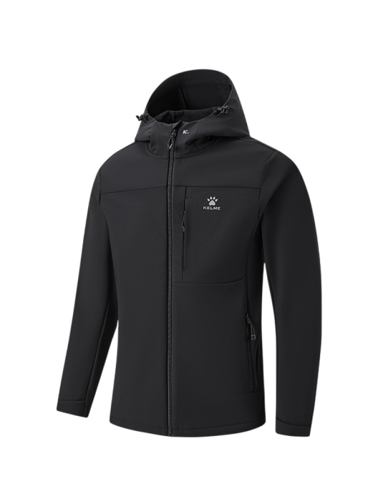 Демисезонная куртка KELME Hooded Fleece-lined Woven Coat Black