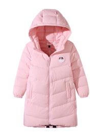 Детский пуховик KELME Girls Mid-Length Down Jacket Pink
