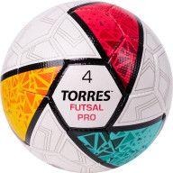 Мяч футзал. TORRES Futsal Pro, FS323794, р.4, 32 п. EPU-Microf, 4 подкл. сл, руч. сшив. бело-мультик - Мяч футзал. TORRES Futsal Pro, FS323794, р.4, 32 п. EPU-Microf, 4 подкл. сл, руч. сшив. бело-мультик
