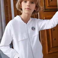 Детская толстовка KELME Boys Cardigan Sweater White - Детская толстовка KELME Boys Cardigan Sweater White