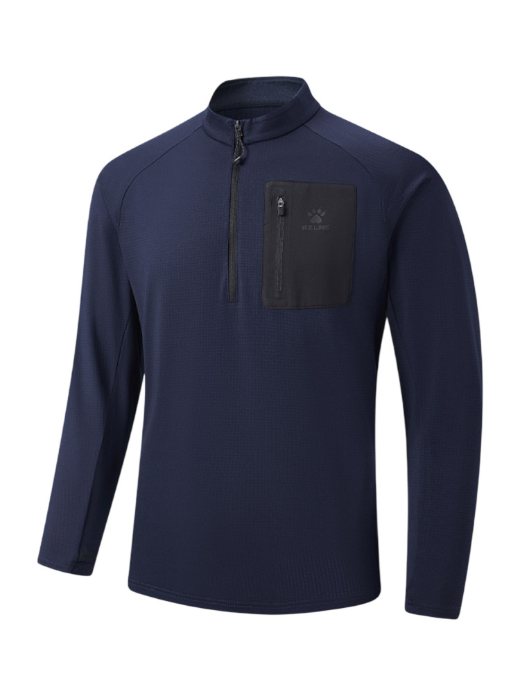 Олимпийка KELME Half-open Long-sleeved T-shirt Dark Blue