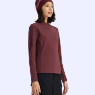 Женский лонгслив KELME Half-Open Long-sleeved T-shirt Burgundy - Женский лонгслив KELME Half-Open Long-sleeved T-shirt Burgundy